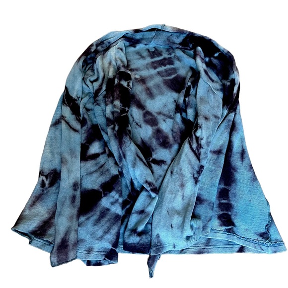 Yak n Yeti Tie Dye Blue & Dark Purple Open Cardigan Size Medium - Picture 5 of 16